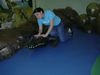 yea thats me petting a fake alligator